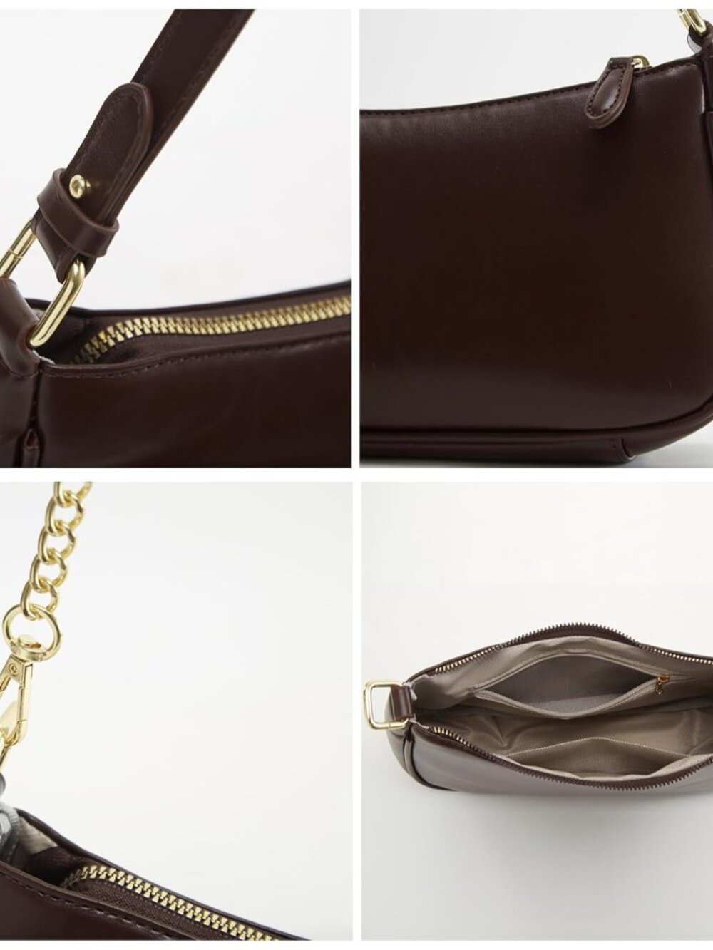 Crescent Shoulder Bag for Women Trendy Tote Handbag Purse Vegan Leather Clutch H - Picture 4 of 7